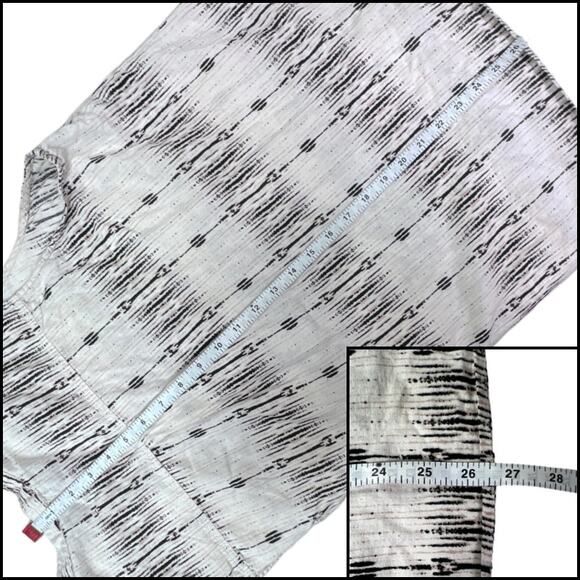 Cynthia Rowley Woman Boho Sleeveless Blouse Top Plus Size 1X White Black Brown - Picture 10 of 11